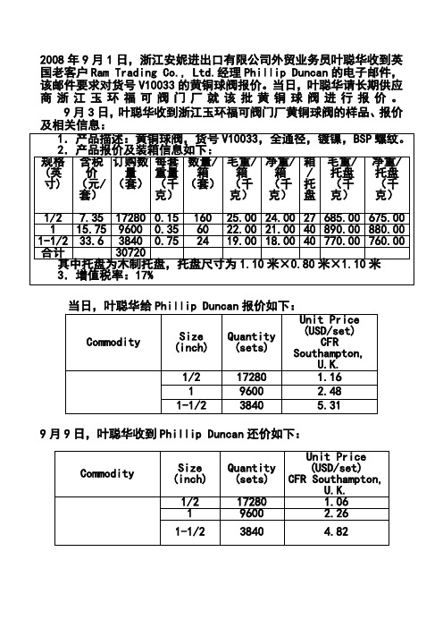 2010年外贸业务操作实务试卷(A卷)与参考答案