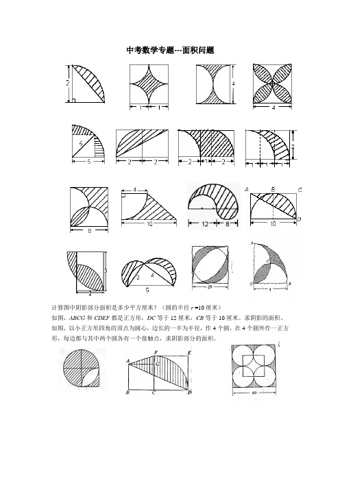 中考数学专题---图形的面积