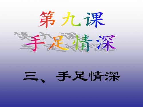 政治八年级下人民版9.3“手足情深”课件