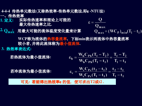 传热单元数法(又称热效率-传热单元数法