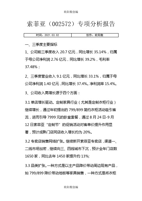 索菲亚战略分析报告