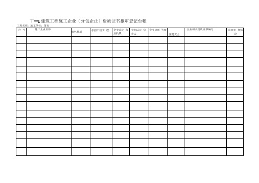 工程项目监理常用台账记录表格