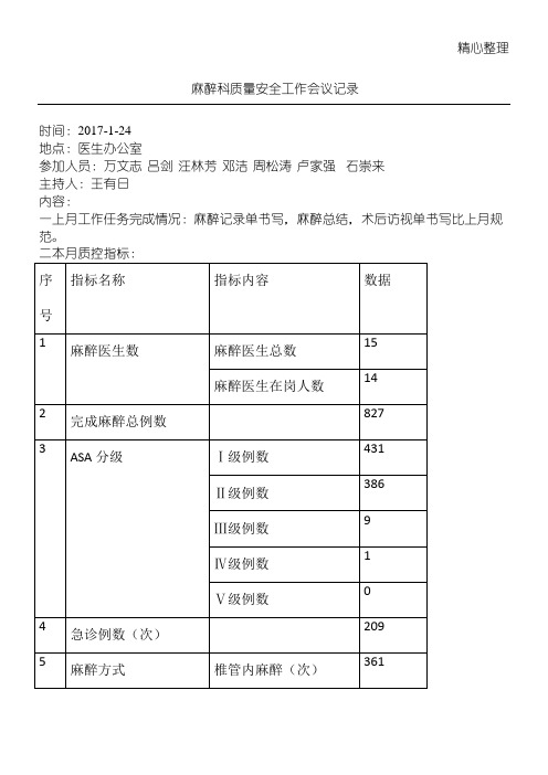 1麻醉科安全与质量控制会议记录.doc