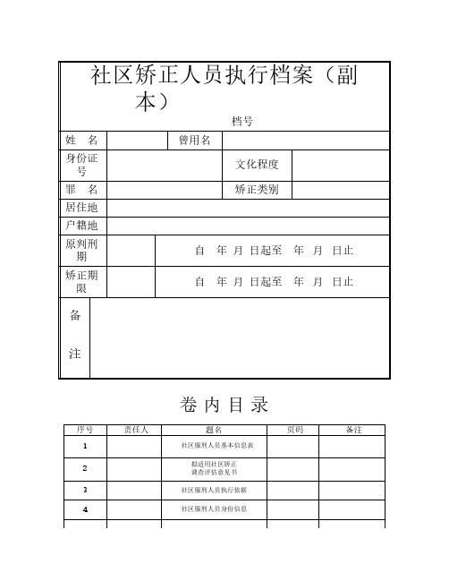 社区矫正人员执行档案(可用)