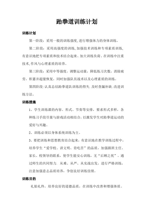 跆拳道计划