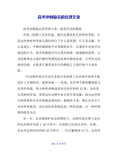 高考冲刺励志的哲理文章