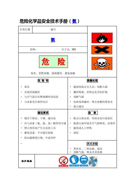 危险化学品安全技术手册(氨)