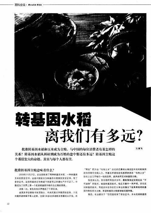 转基因水稻离我们有多远?