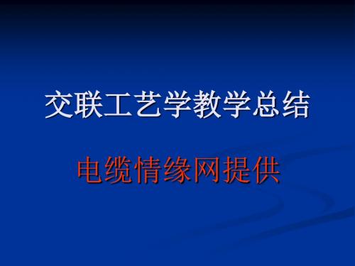 交联工艺学教学总结教材