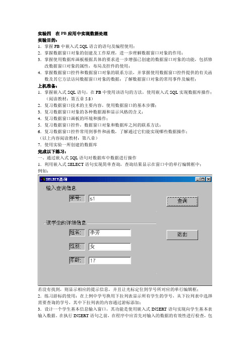 在PB中实现数据应用处理