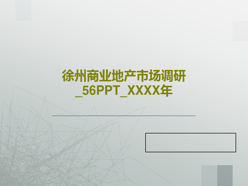 徐州商业地产市场调研_56PPT_XXXX年58页PPT