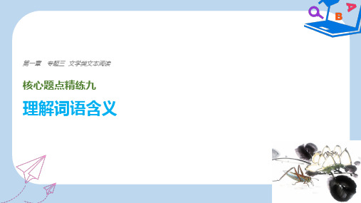 【精选】浙江专用版高考语文二轮复习考前三个月第一章核心题点精练专题三文学类文本阅读精练九理解词语含义