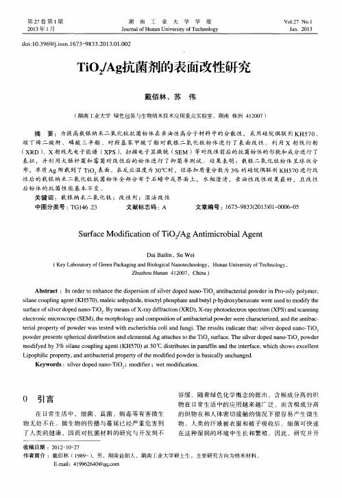 TiO2／Ag抗菌剂的表面改性研究