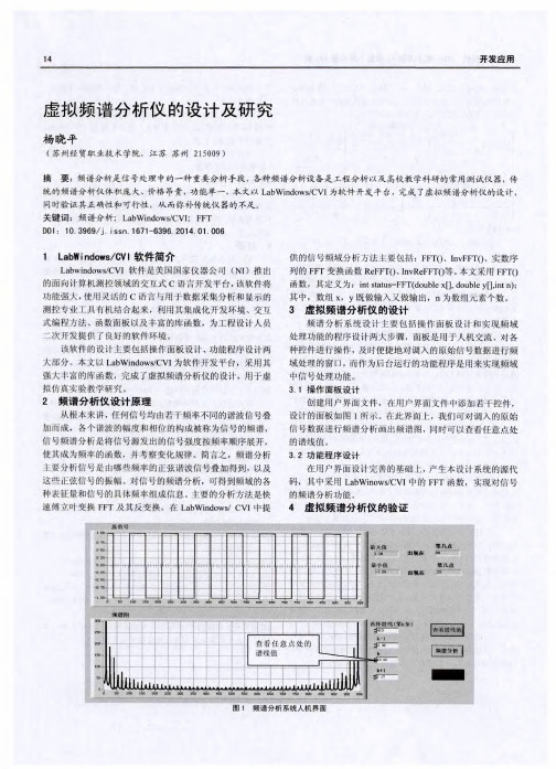 虚拟频谱分析仪的设计及研究