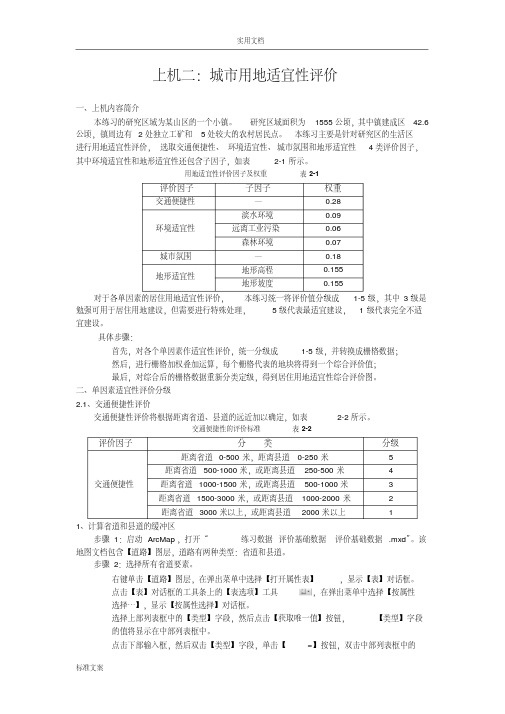 ArcGIS上机二城市用地适宜性评价与衡量