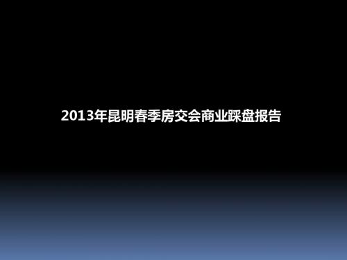 2013昆明春交会商业踩盘报告