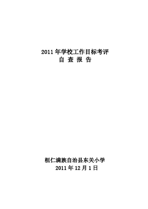 2011学校工作目标考核自查报告