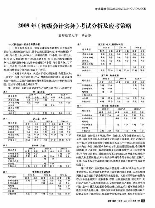 2009年《初级会计实务》考试分析及应考策略