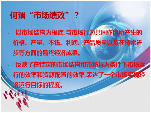 产业经济苏东水市场绩效分析