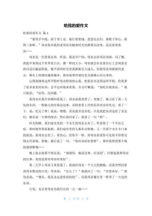 给我的爱作文