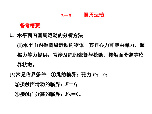 2020新高考物理二轮选择题逐题突破课标通用版课件：第二道+2-3+圆周运动