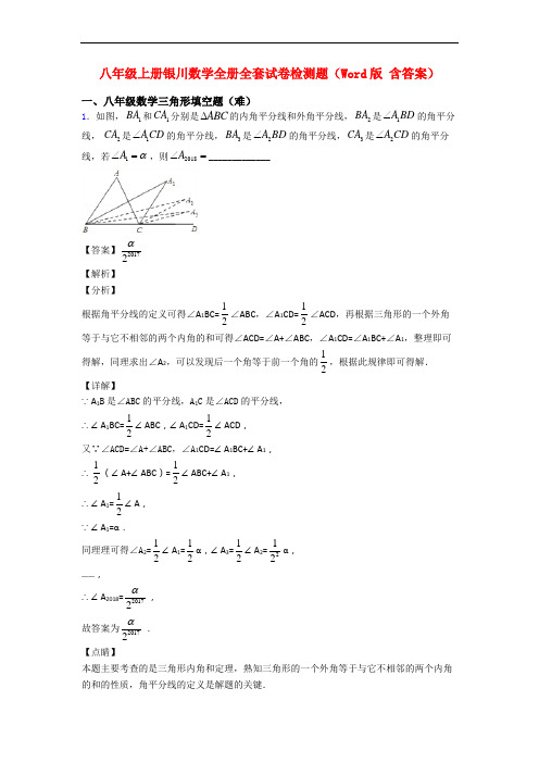 八年级上册银川数学全册全套试卷检测题(Word版 含答案)