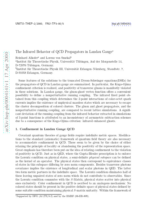 The Infrared Behavior of QCD Propagators in Landau Gauge