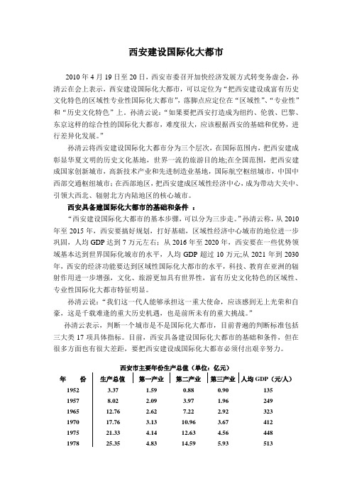 案例2西安建设国际化大都市案例