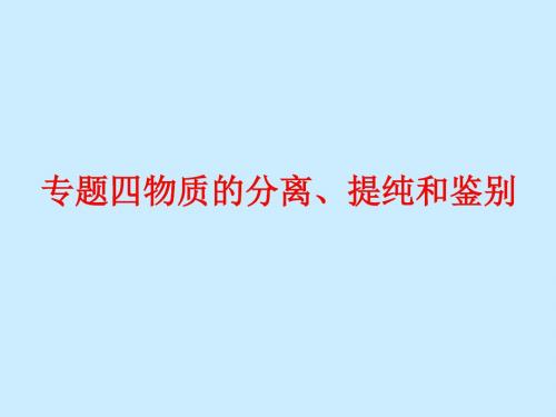 化学课件《化学实验专题四:物质的分离、提纯和鉴别》优秀ppt 人教课标版
