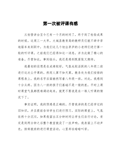 顶岗实习教学体会：第一次被评课有感