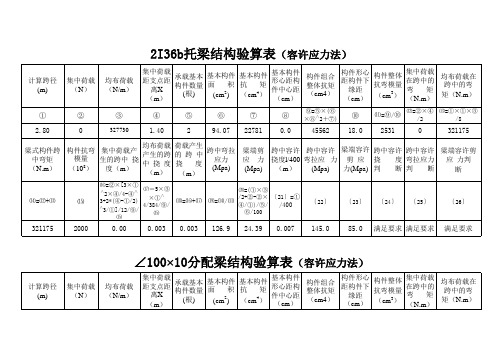 构件受力分析简易计算表