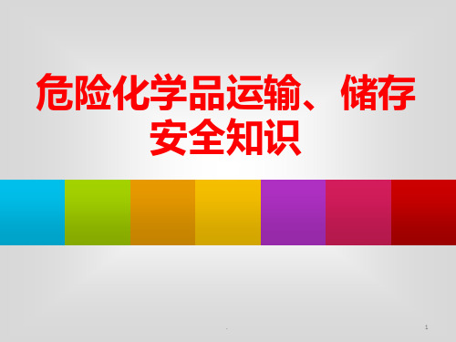 危险化学品运输、储存安全知识PPT课件