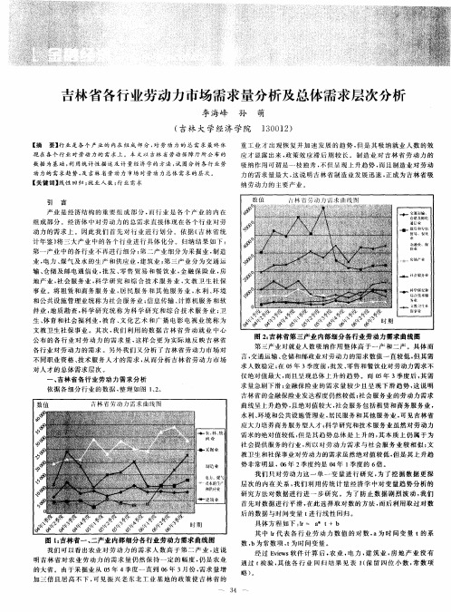 吉林省各行业劳动力市场需求量分析及总体需求层次分析