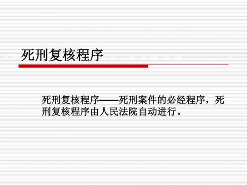 死刑复核程序.