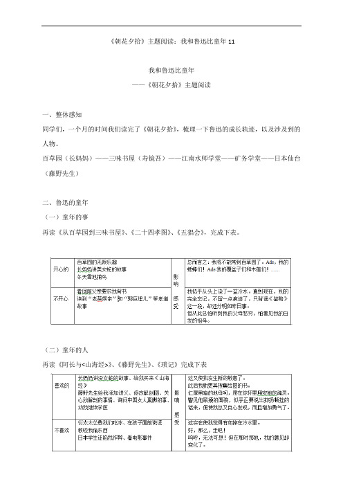 《朝花夕拾》主题阅读：我和鲁迅比童年