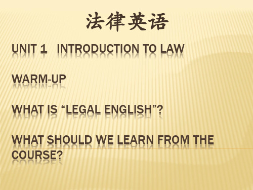 法律英语基础教程