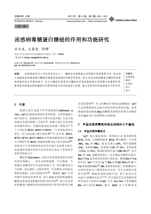 感病毒糖蛋白糖链的作用和功能研究