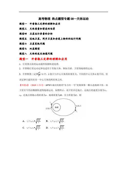 高考物理 热点题型专题08天体运动