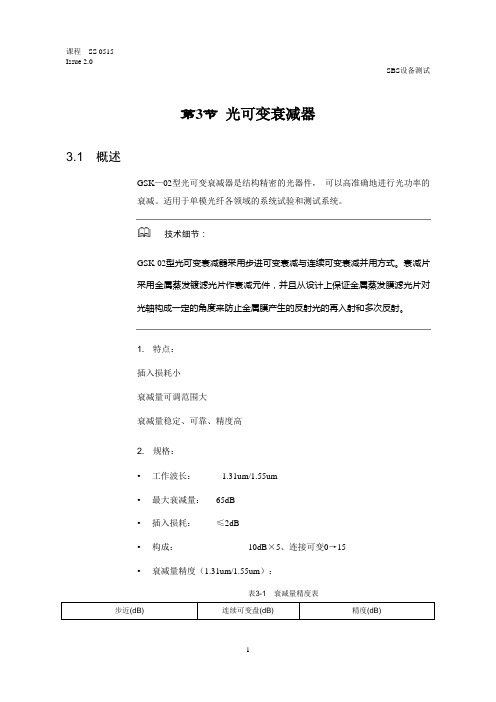 GSK—02型光可变衰减器