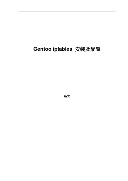 Gentoo 防火墙配置(iptables)