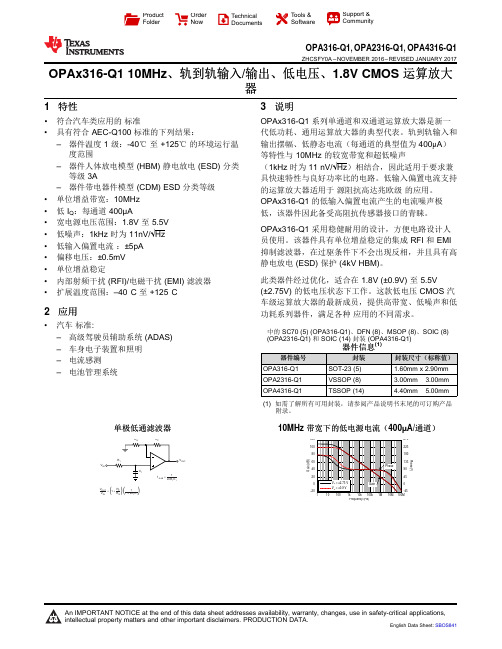 OPAx316-Q1 产品数据表说明书