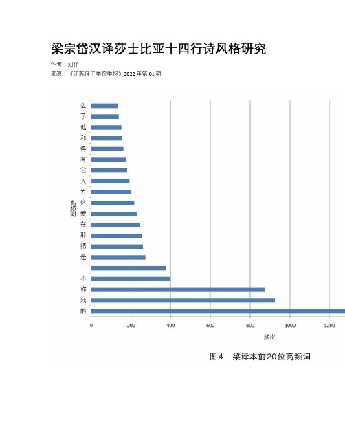 梁宗岱汉译莎士比亚十四行诗风格研究