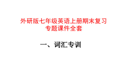 外研版七年级英语上册期末复习专题课件全套