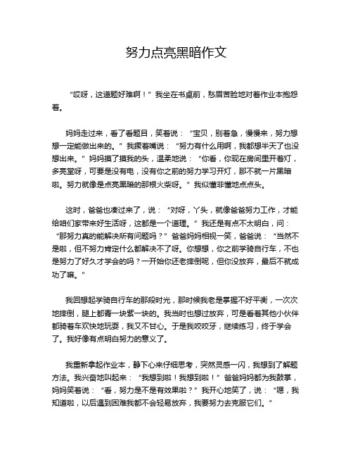 努力点亮黑暗作文