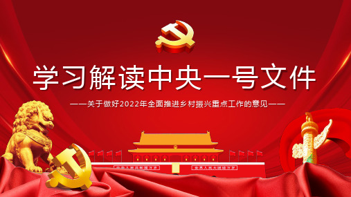 红色大报学习解读中央一号文件PPT课件