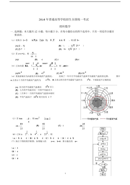 (完整word版)2016全国三卷理科数学高考真题及答案.docx