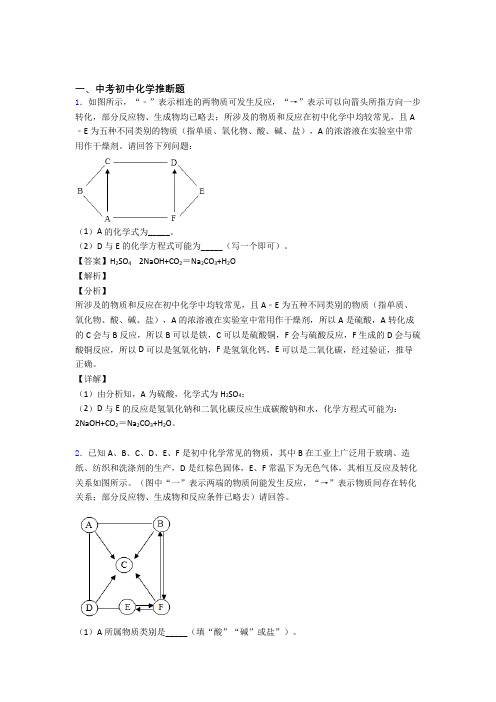 2020-2021全国中考化学推断题的综合中考真题分类汇总附答案