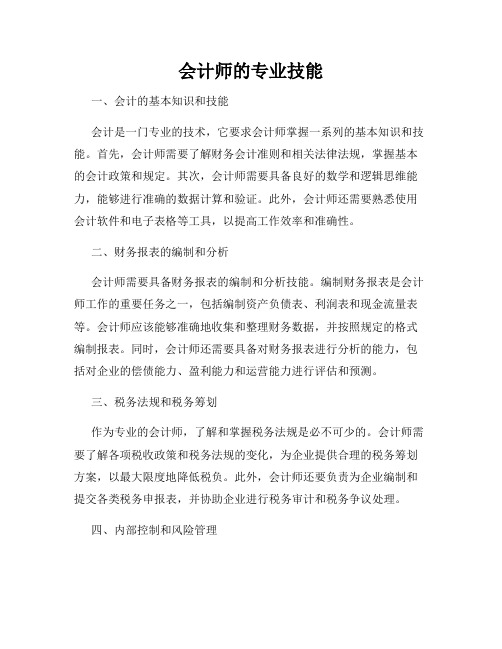 会计师的专业技能