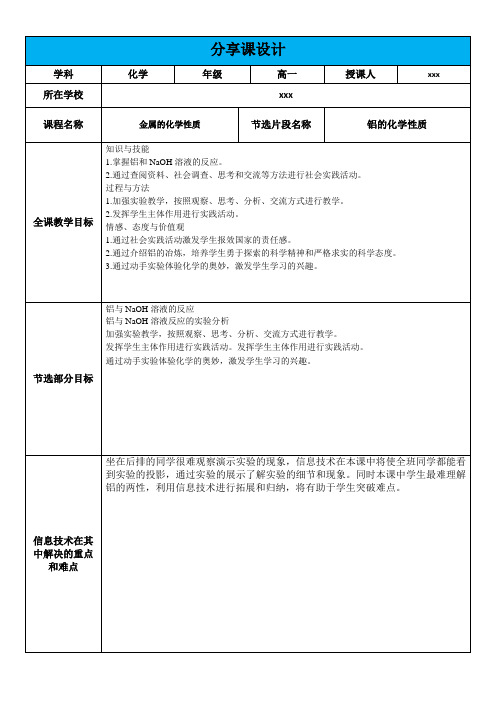 高中化学”分享课“成果集作业1