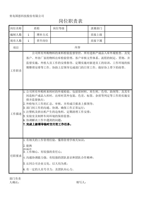 进料检验职责书